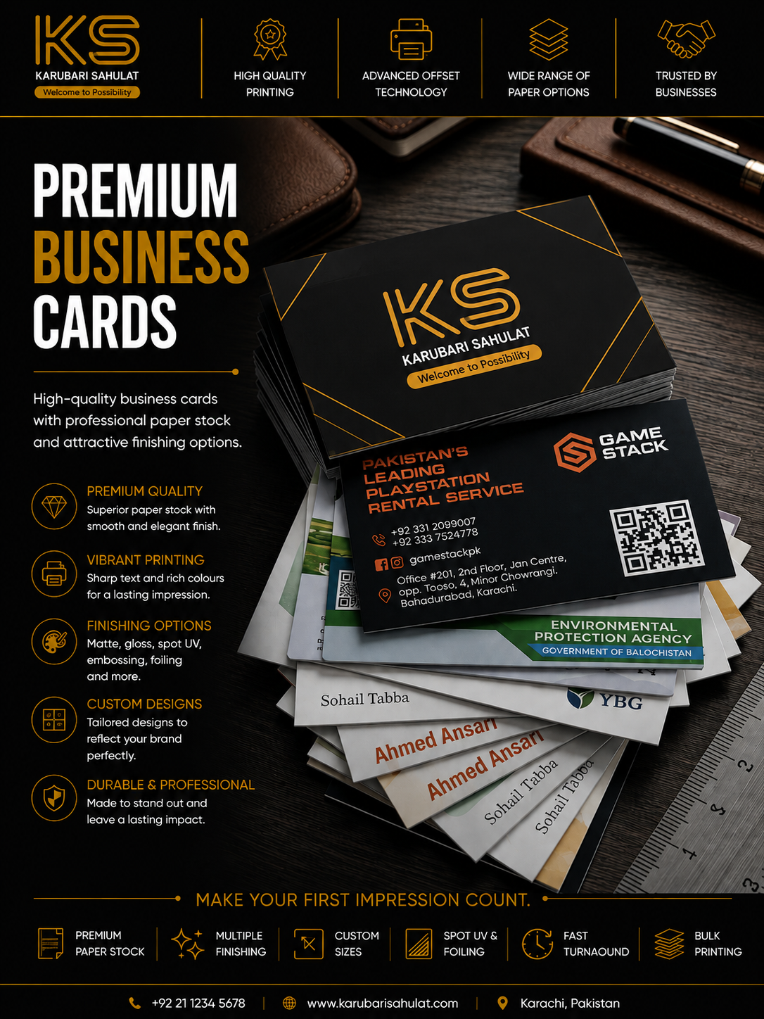 Premium business card printing