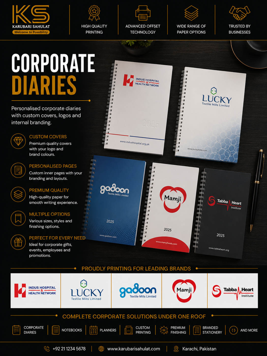 Corporate diary printing