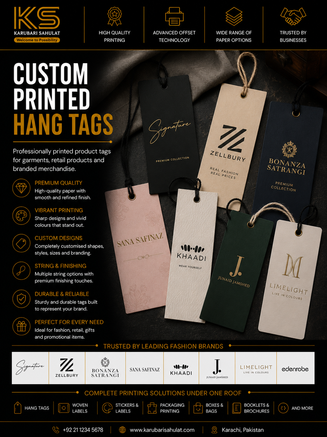 Custom printed hang tags